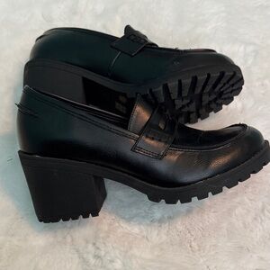 Dirty Laundry Black Heeled Loafers